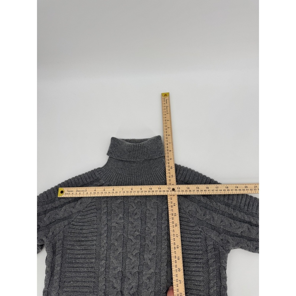 Lulus Sweater Womens XS Gray Cable Knit Turtleneck Cropped Cozy Warm Winter - Picture 7 of 12
